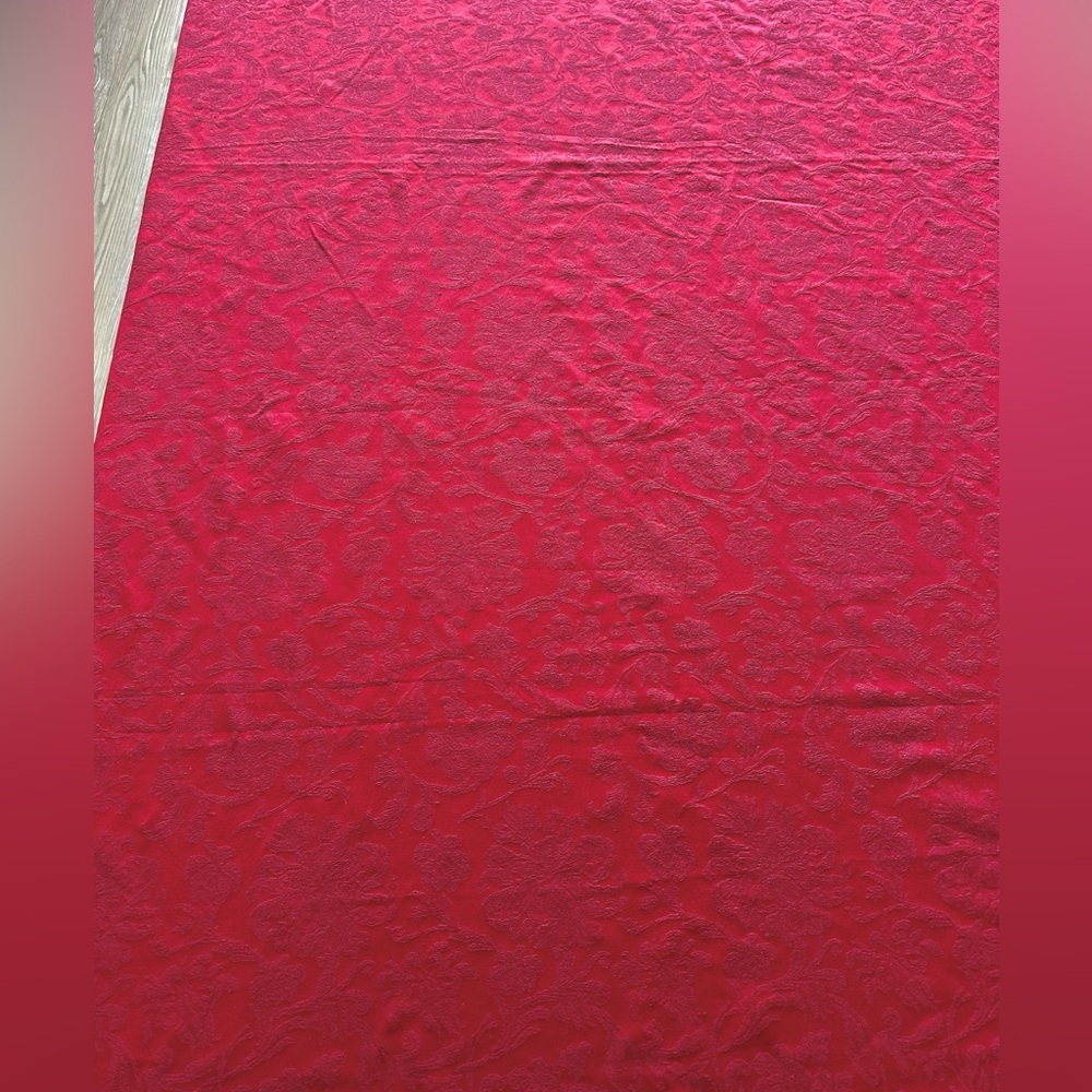 Winter Wonderland Red Damask Tablecloth 104” x 60” – Seats 8–10 Holiday Dining